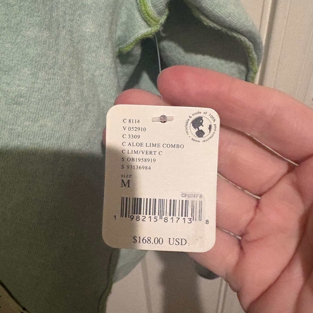 Free People We The Free Midnight Cardi Medium Aloe Lime Combo NWT - Picture 6 of 6